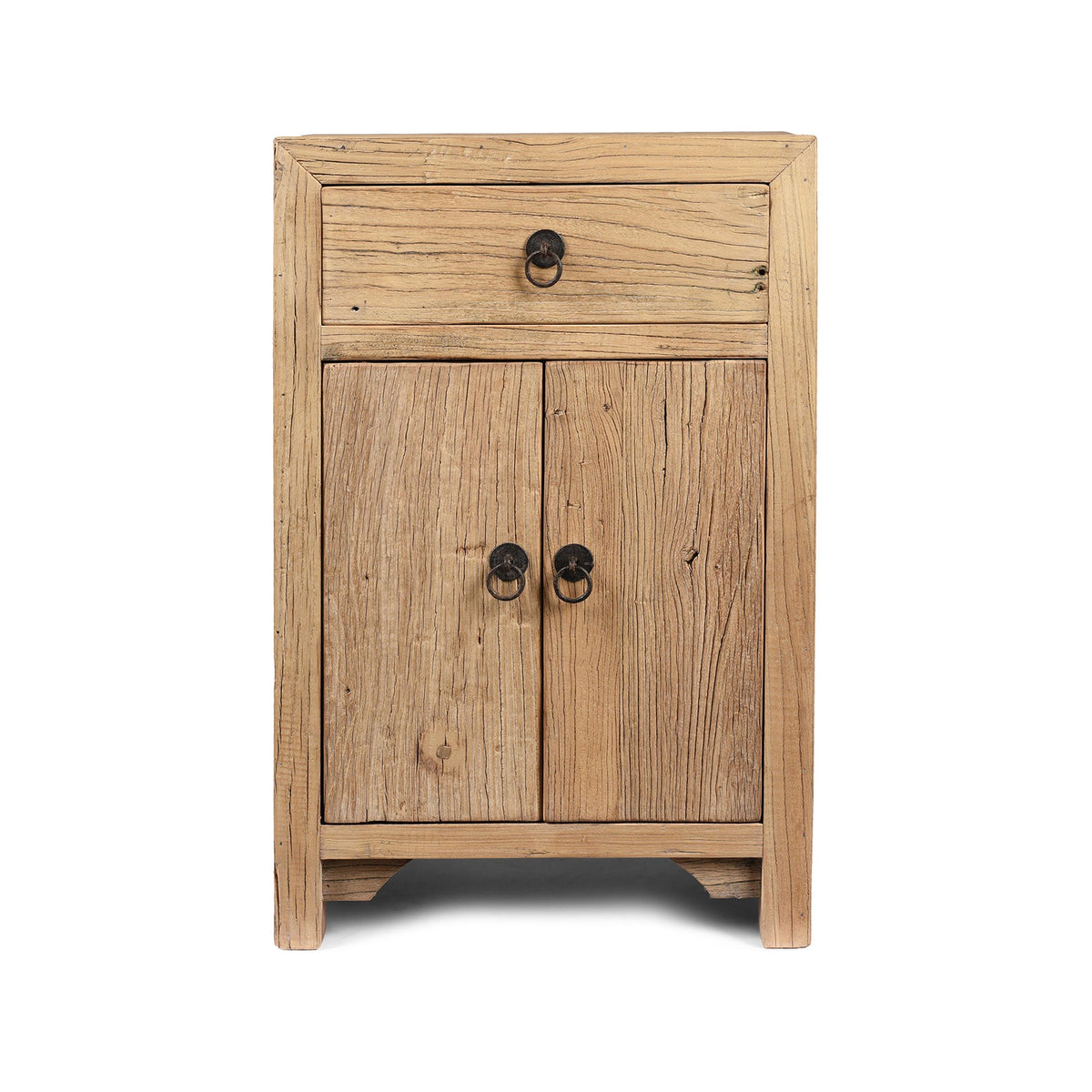 Bedside Cabinet With Drawer Made From Bleached Elm