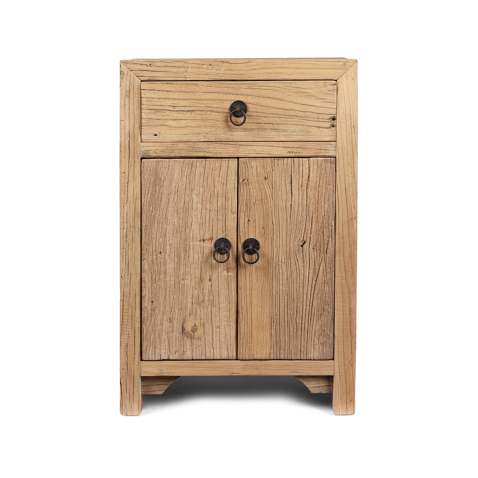 Bedside Cabinet With Drawer Made From Bleached Elm