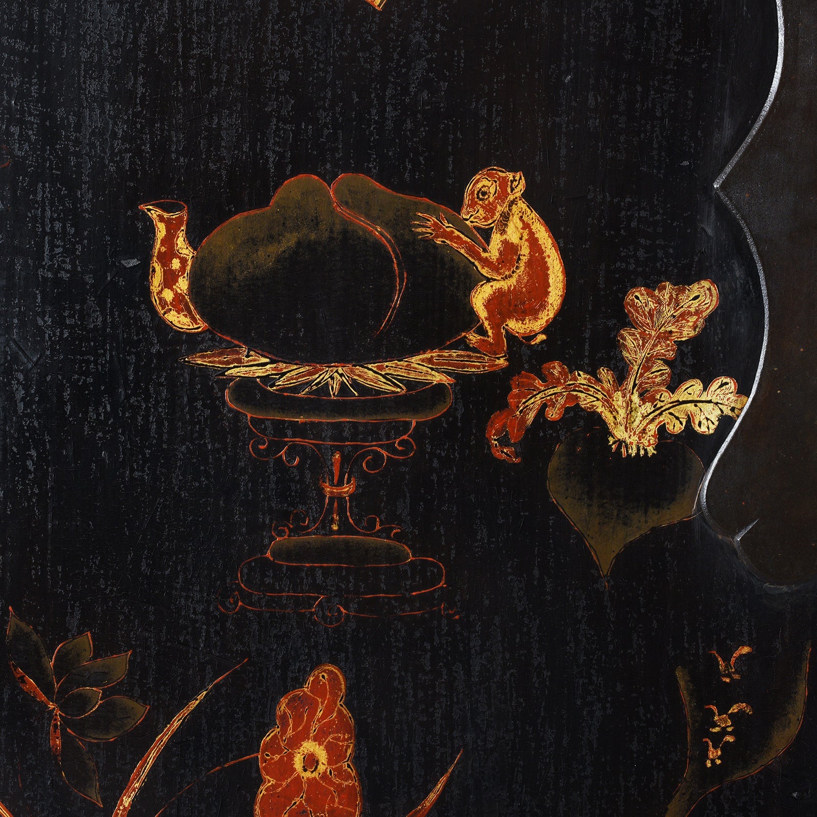 Black Lacquer Wedding Cabinet From Shanxi - 19th Century