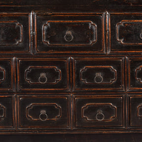 Black Lacquer Chest Of Drawers From Shanxi - 19th Century