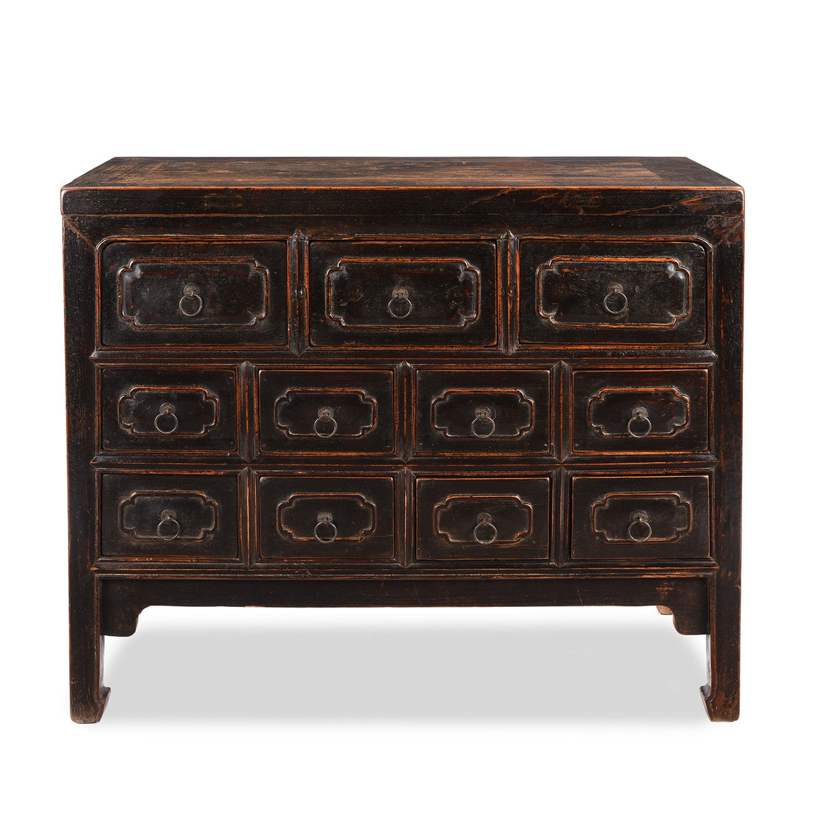Black Lacquer Chest Of Drawers From Shanxi - 19th Century