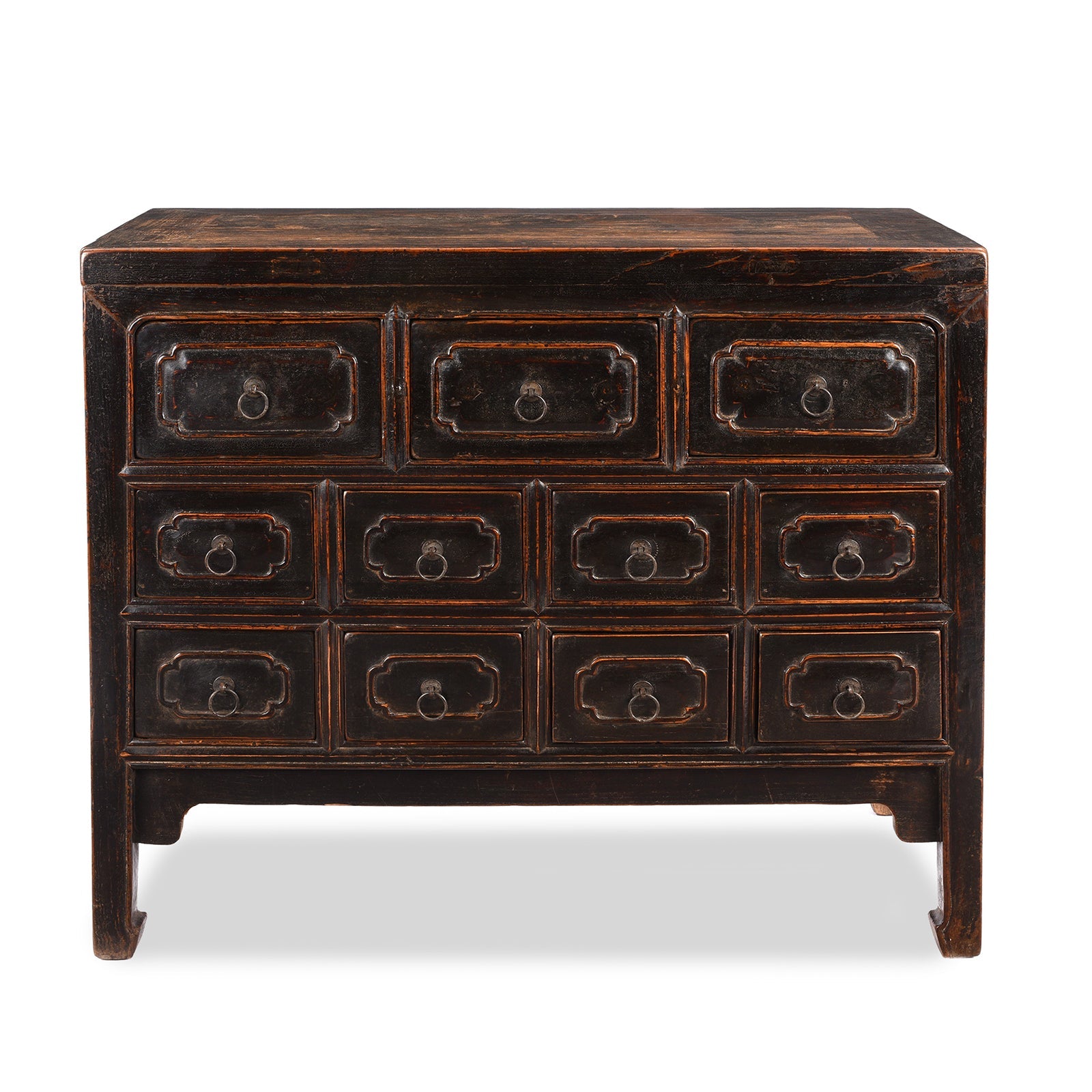 Black Lacquer Chest Of Drawers From Shanxi - 19th Century