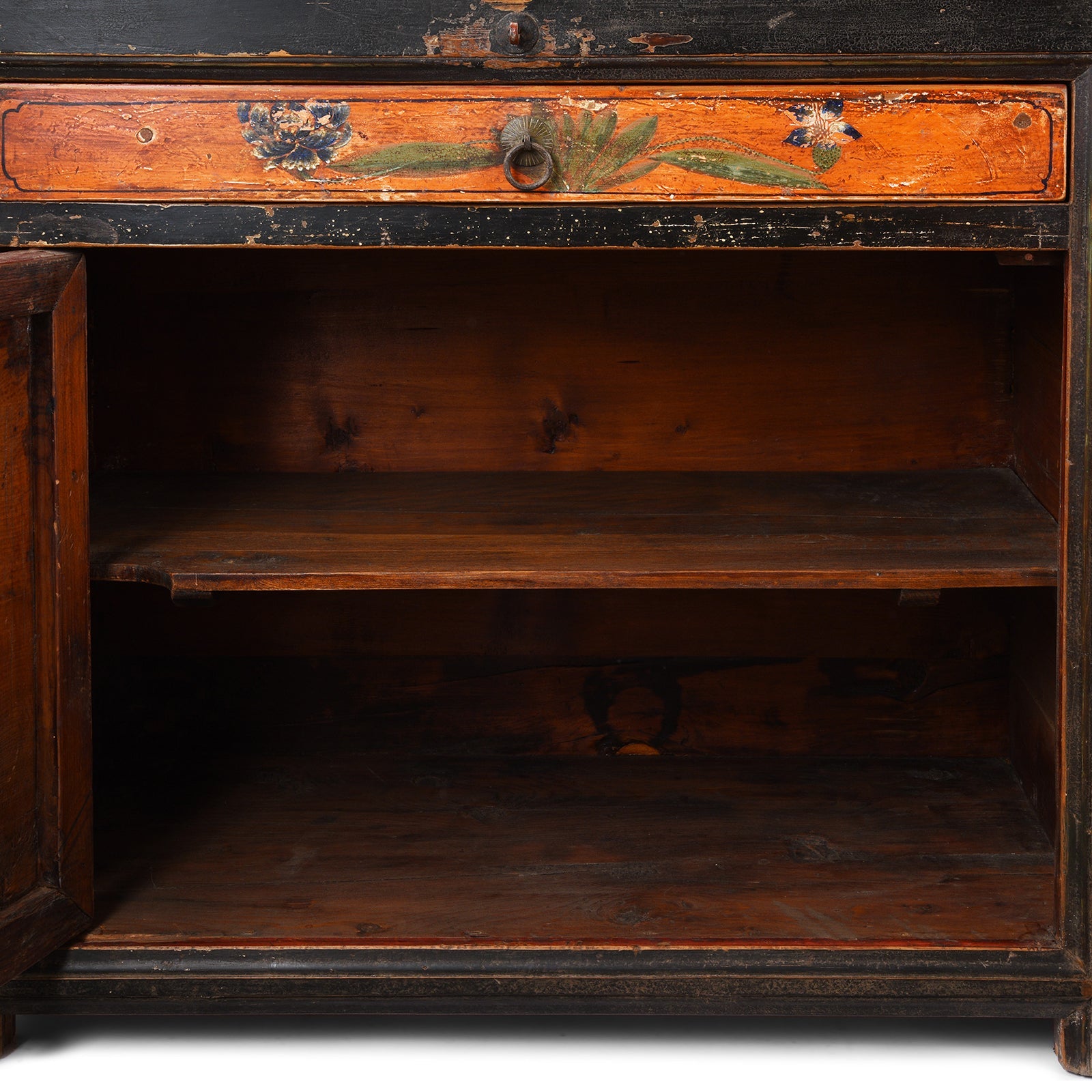 Painted Red & Black Gansu Sideboard - 19th Century