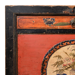 Painted Red & Black Gansu Sideboard - 19th Century
