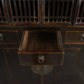 Black Lacquer Kitchen Cabinet From Tianjin - 19th Century