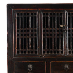 Black Lacquer Kitchen Cabinet From Tianjin - 19th Century