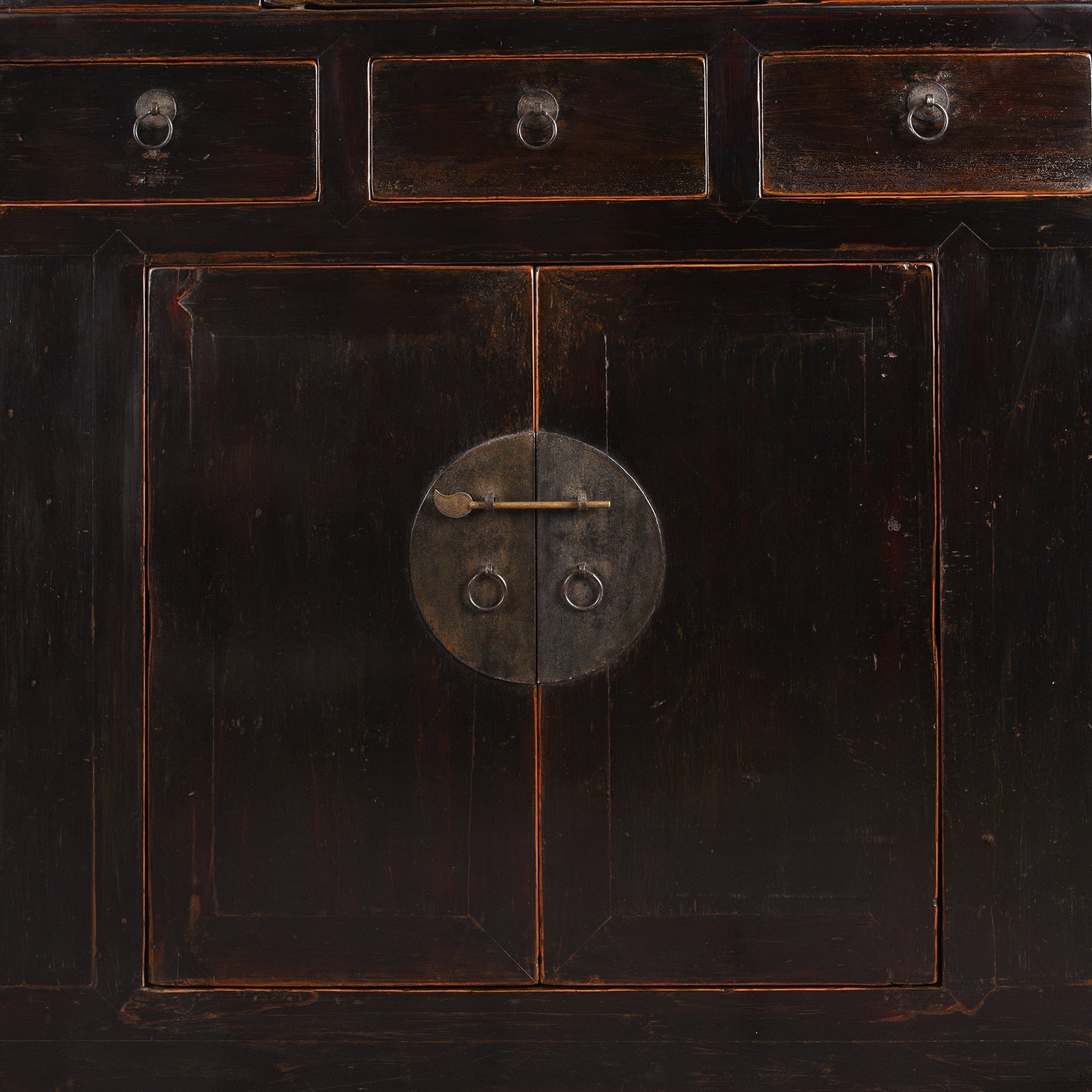 Black Lacquer Kitchen Cabinet From Tianjin - 19th Century