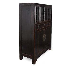 Black Lacquer Kitchen Cabinet From Tianjin - 19th Century