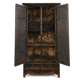 Black Lacquer Taper Cabinet From Shanxi - 18th Century