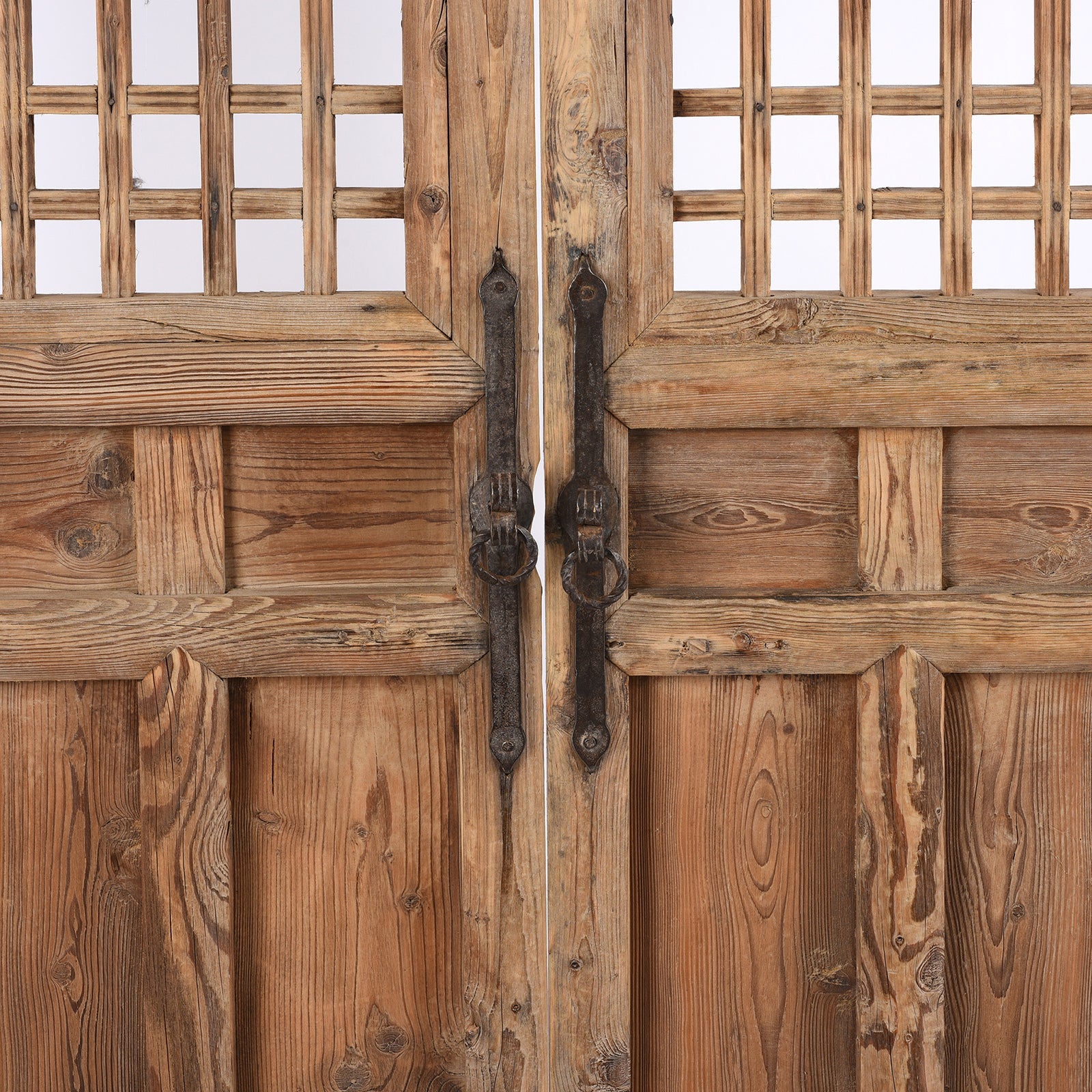 Bleached Chinese Lattice Screen From Shanxi - 19th Century