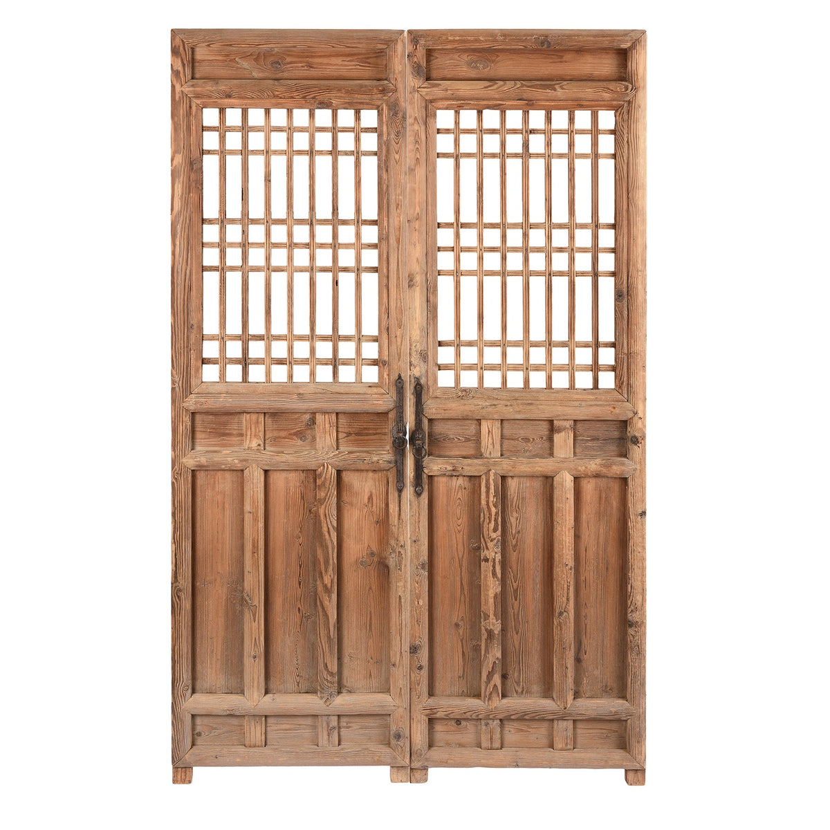 Bleached Chinese Lattice Screen From Shanxi - 19th Century