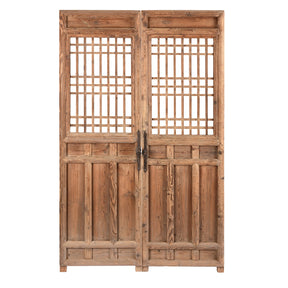 Bleached Chinese Lattice Screen From Shanxi - 19th Century
