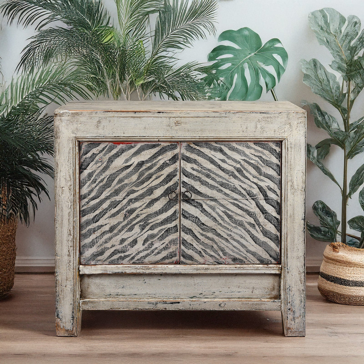 Zebra Print Side Cabinet