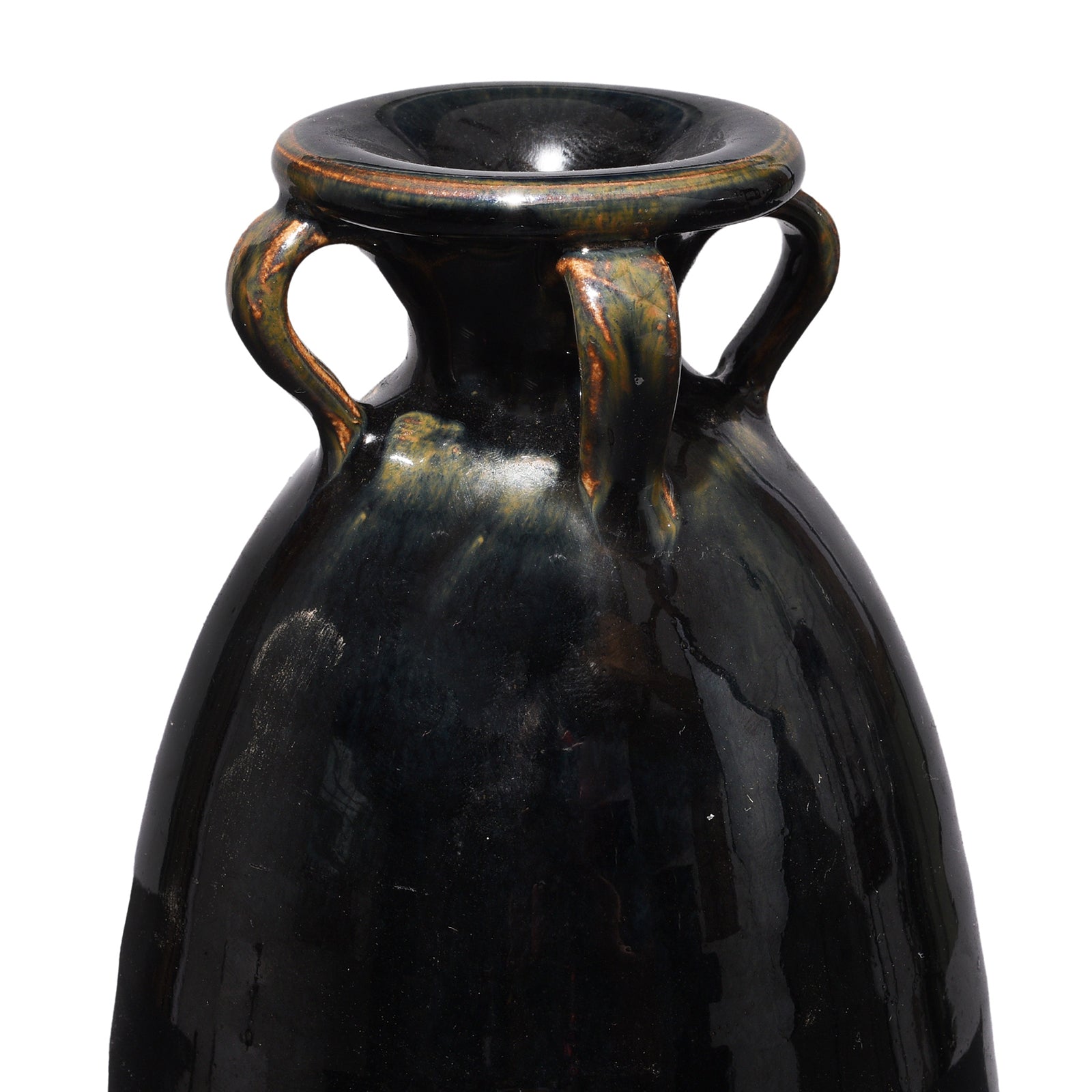 Ribbed Meiping Black Glazed Stoneware Jar - Cizhou