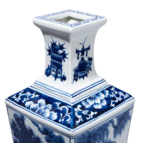 Blue & White Porcelain Squared Vase - Women