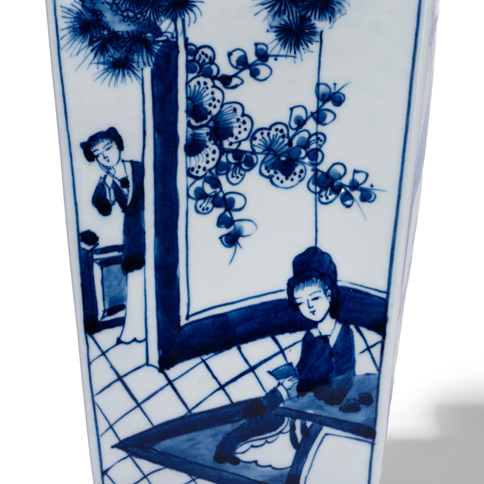 Blue & White Porcelain Squared Vase - Women