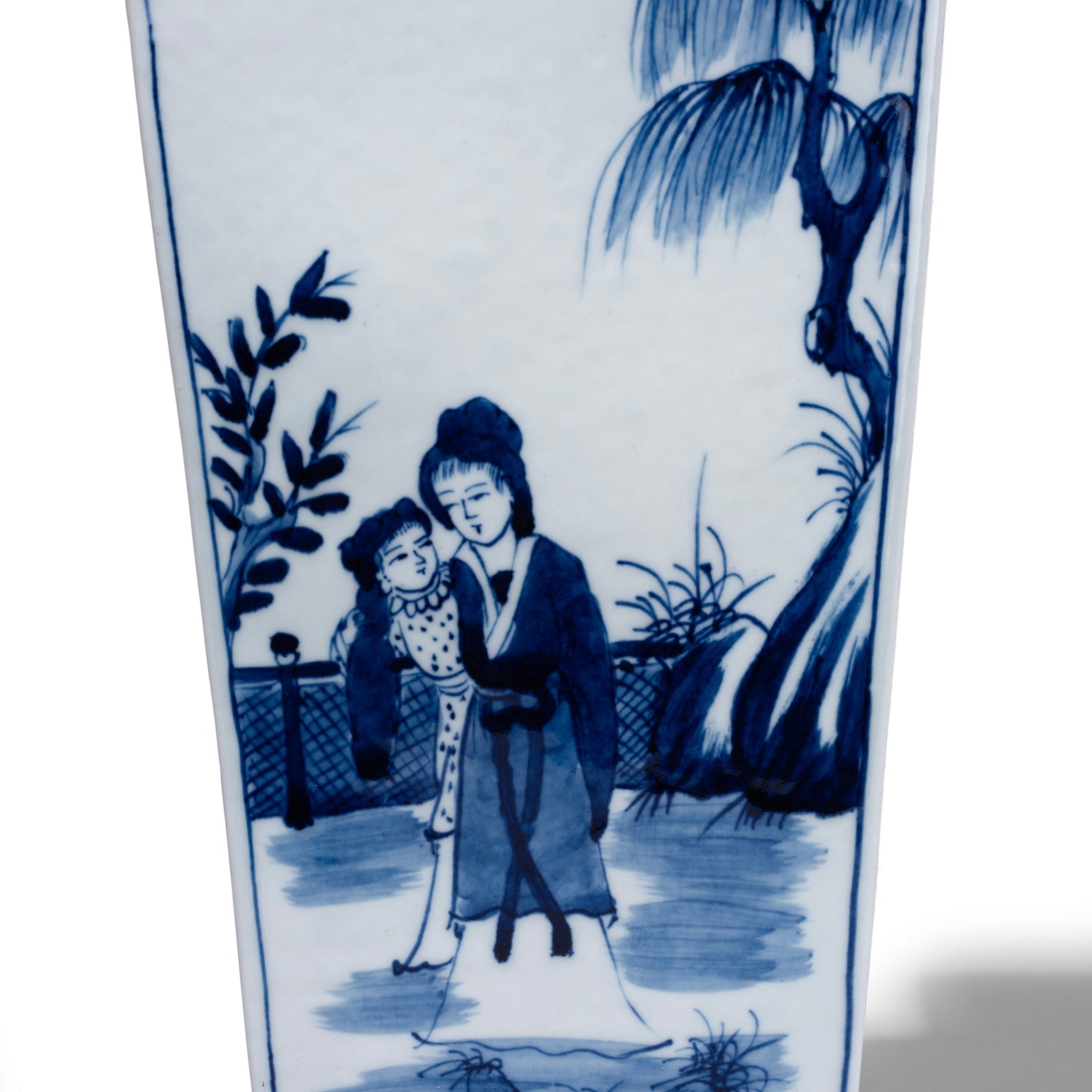 Blue & White Porcelain Squared Vase - Women