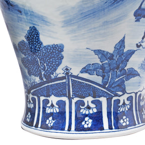 Blue & White Porcelain Temple Jar - Seven Masters