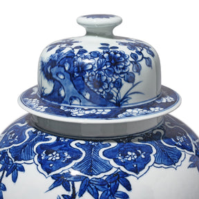 Blue & White Porcelain Temple Jar - Seven Masters