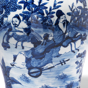 Blue & White Porcelain Temple Jar - Seven Masters