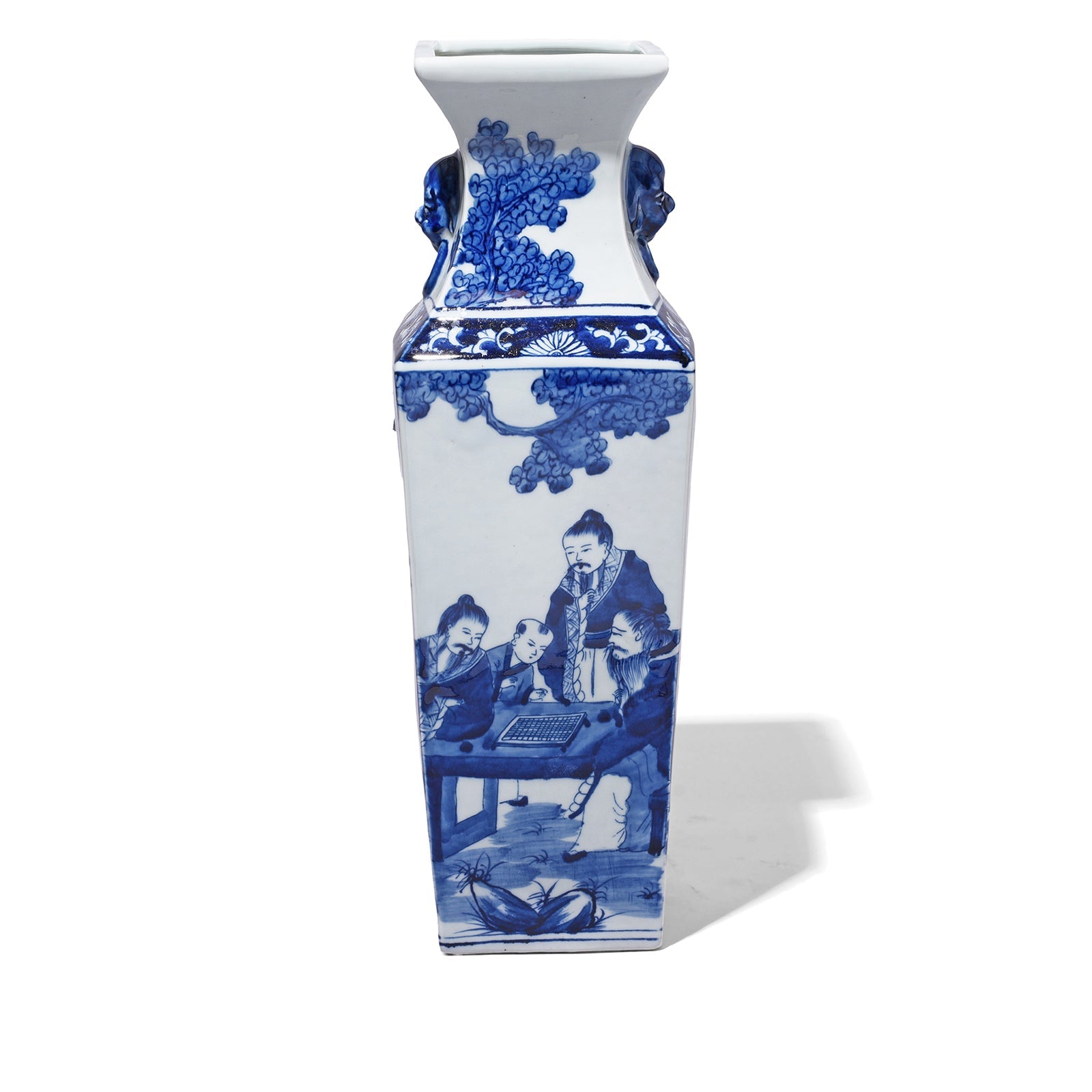 Blue & White Porcelain Squared Vase - Seven Masters