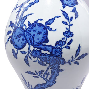 Blue & White Porcelain Fengweizun Vase - Peach Tree Design