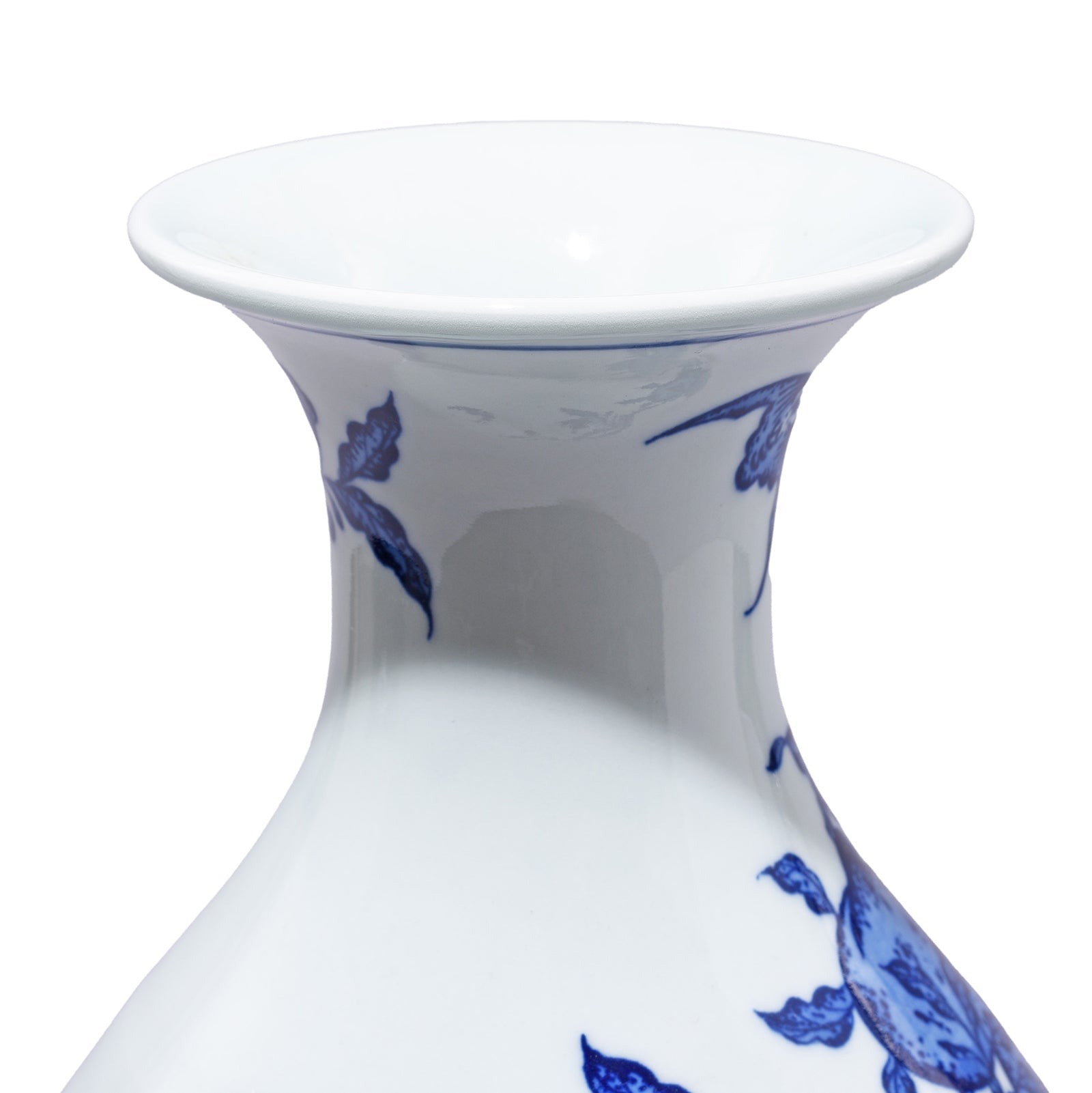Blue & White Porcelain Fengweizun Vase - Peach Tree Design