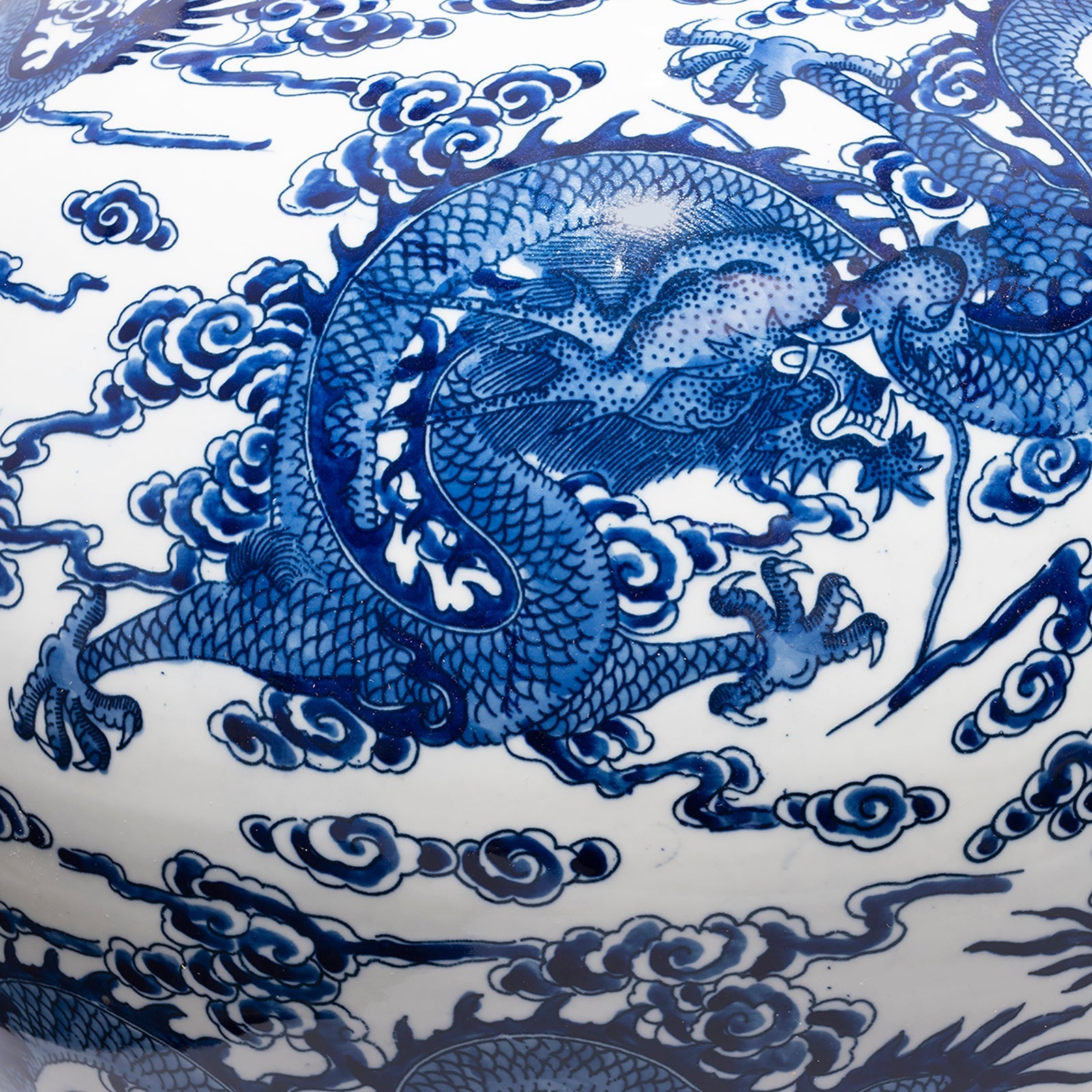 Blue & White Porcelain Tianqiuping Dragon Vase