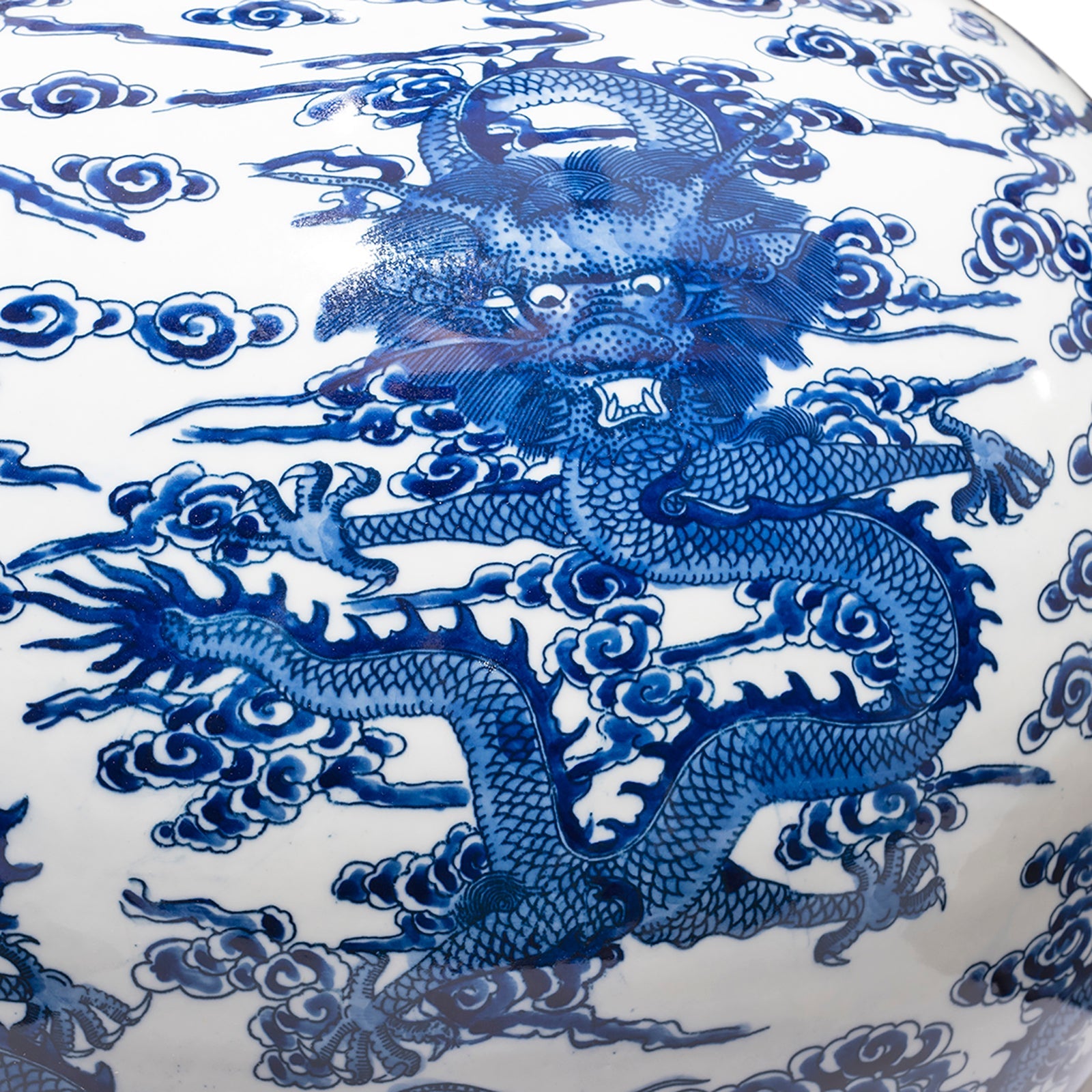 Blue & White Porcelain Tianqiuping Dragon Vase