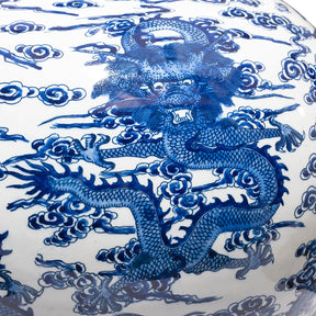 Blue & White Porcelain Tianqiuping Dragon Vase