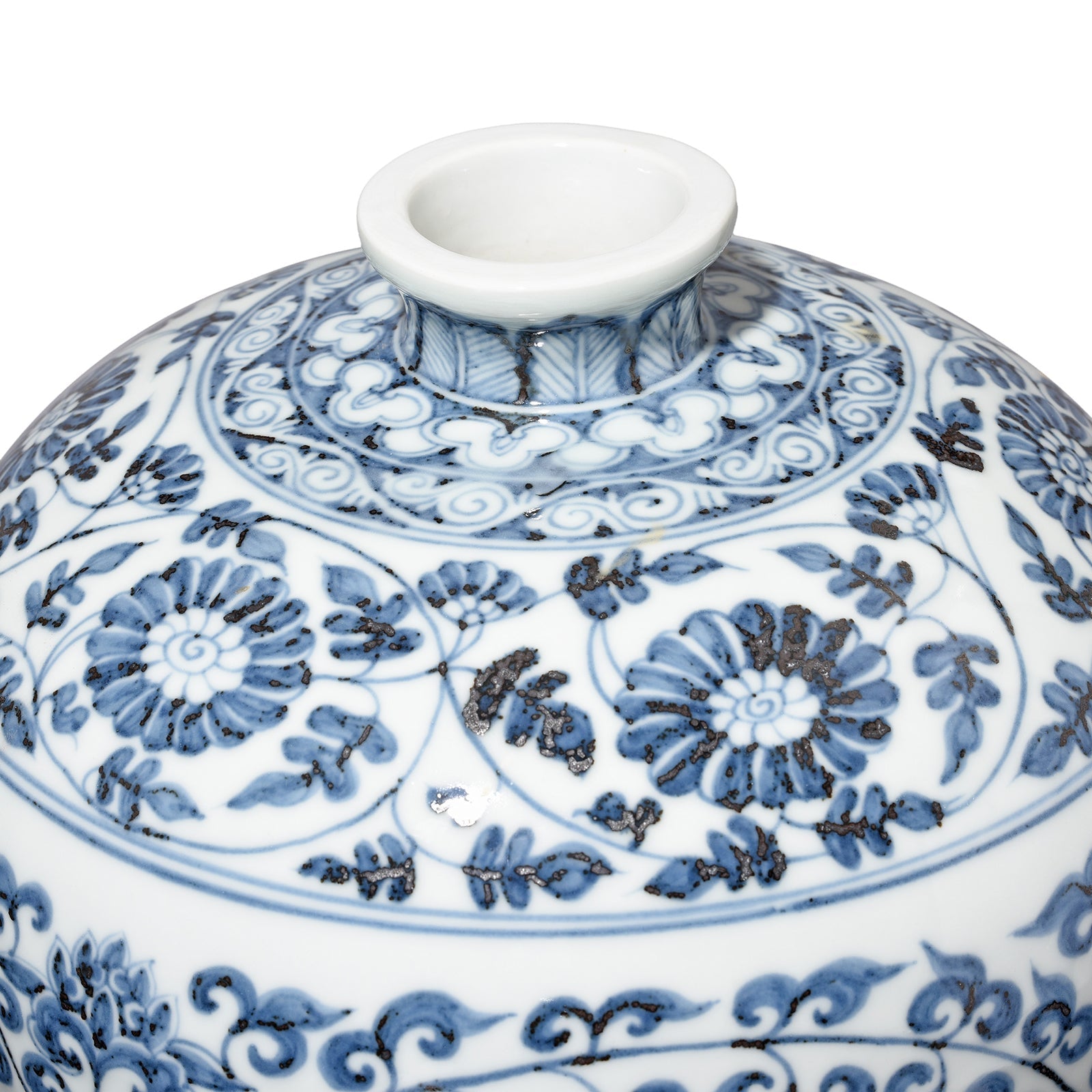 Blue & White Porcelain Meiping Vase - Chrysanthemum