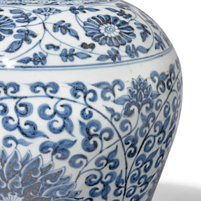 Blue & White Porcelain Meiping Vase - Chrysanthemum