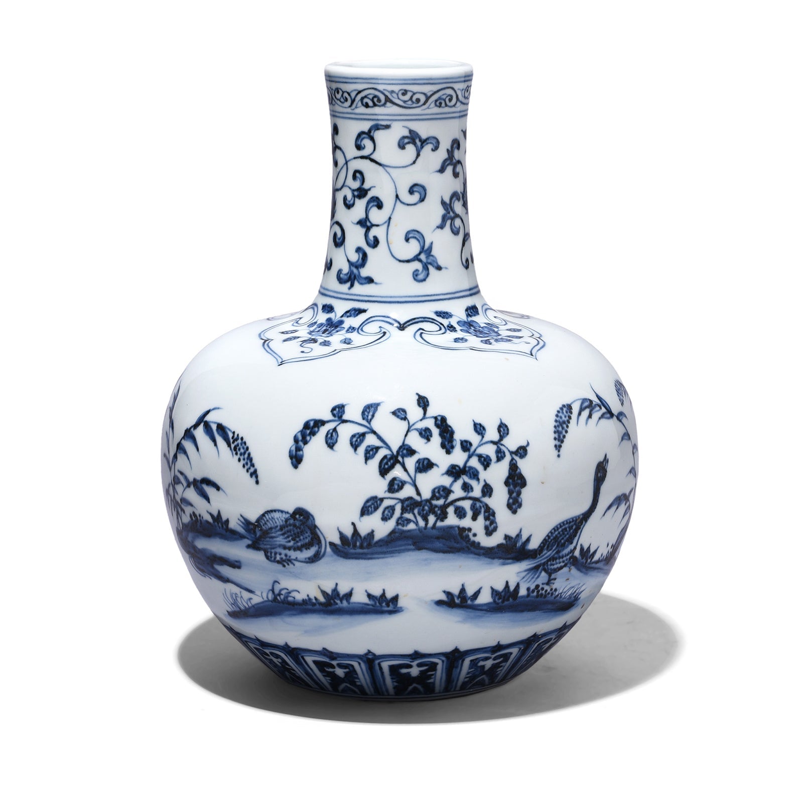 Blue & White Porcelain Tianqiuping Vase