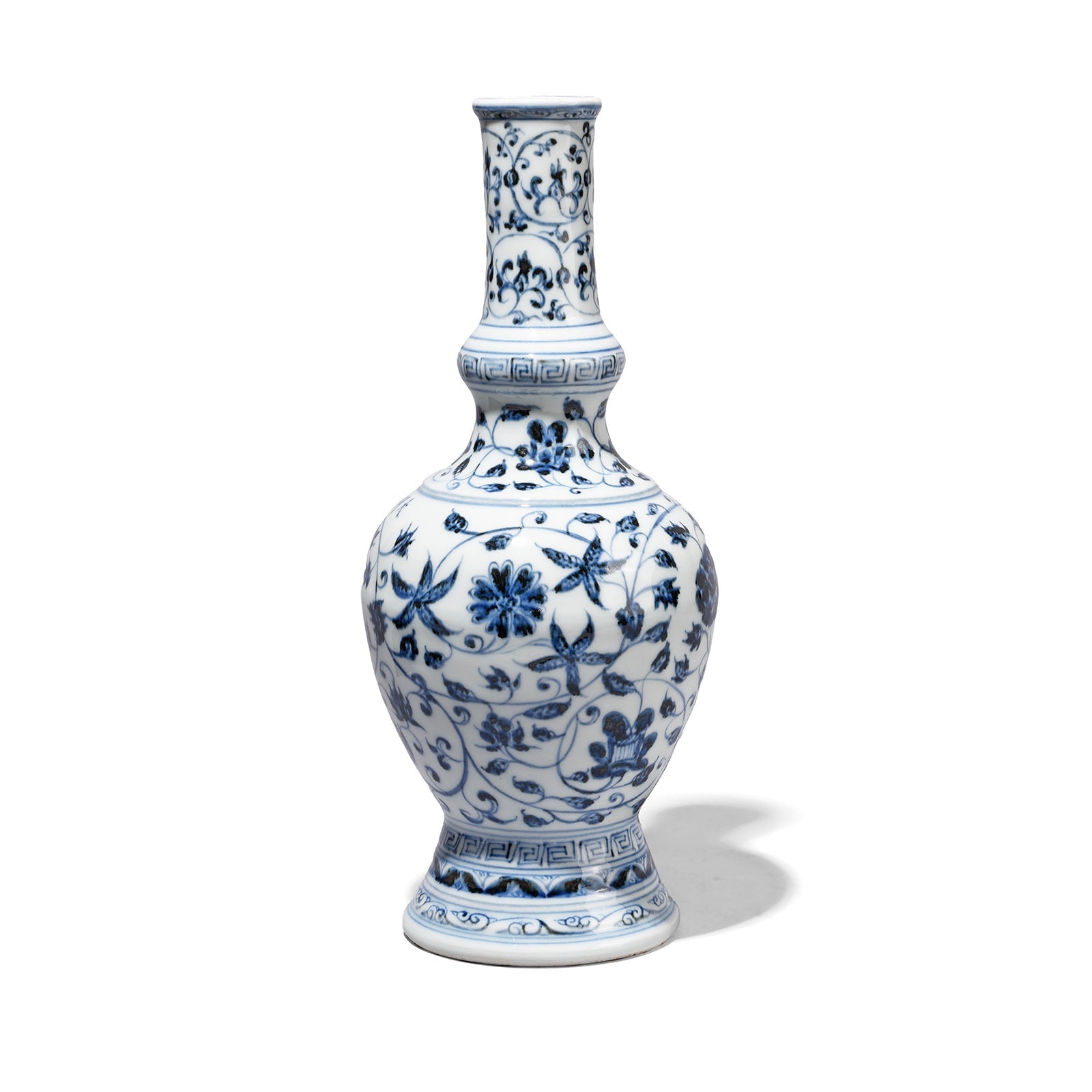 Blue & White Porcelain Holy Water Bottle - Lotus