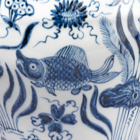 Blue & White Porcelain Meiping Vase - Xuande Fish