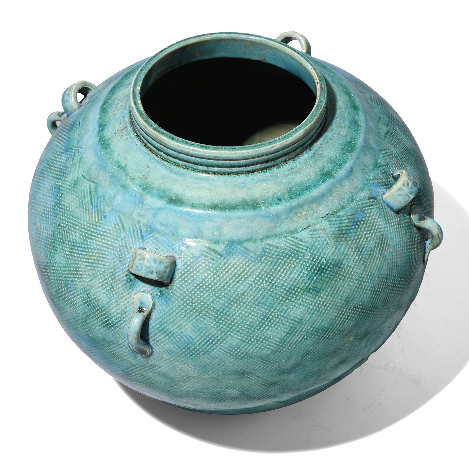 Green Copper Glazed Terracotta Jar