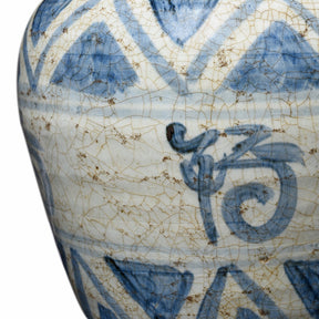 Provincial Late Ming Style Blue & White Porcelain Vase