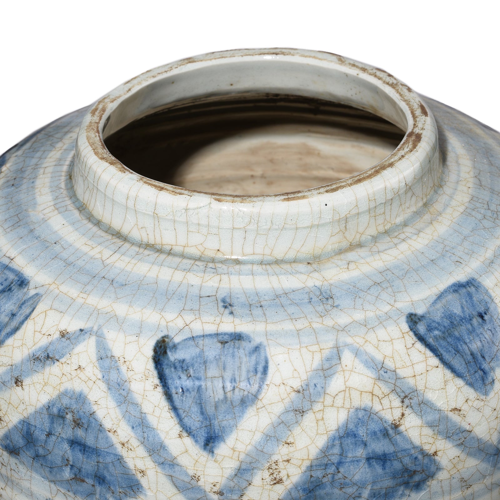 Provincial Late Ming Style Blue & White Porcelain Vase