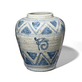 Provincial Late Ming Style Blue & White Porcelain Vase