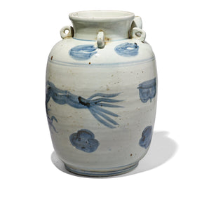 Large Provincial Blue & White Porcelain Wine Jar