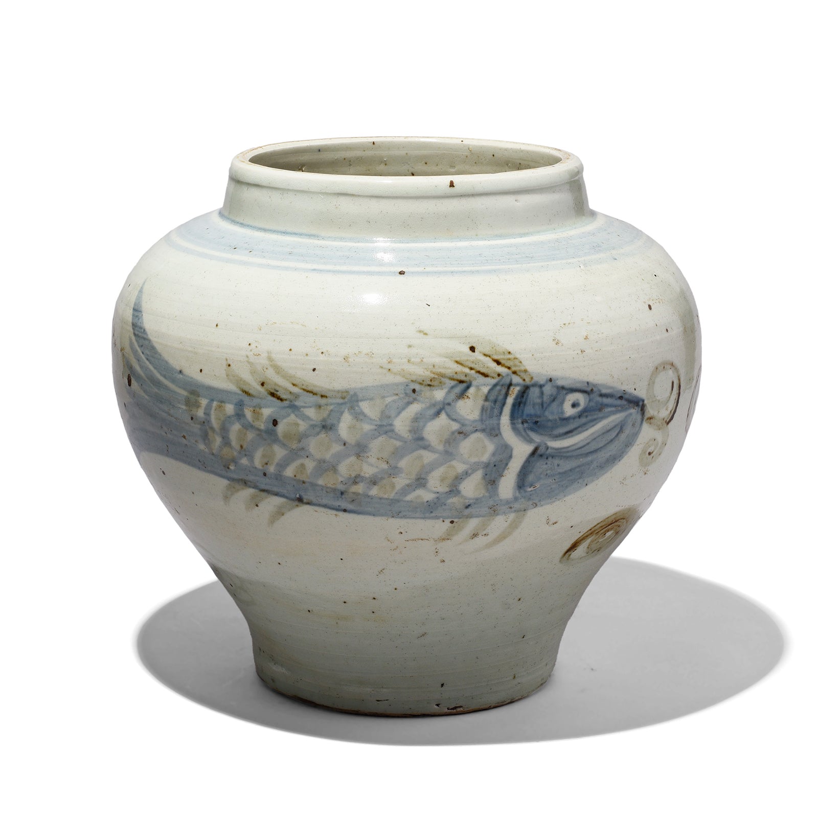Blue & White Porcelain Fish Design Jardinière