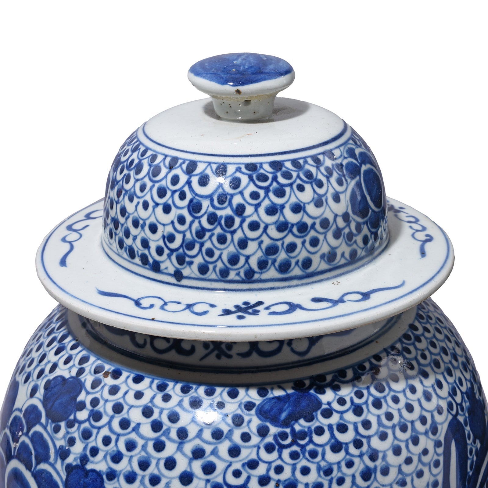 Porcelain Vase With Blue & White Glaze