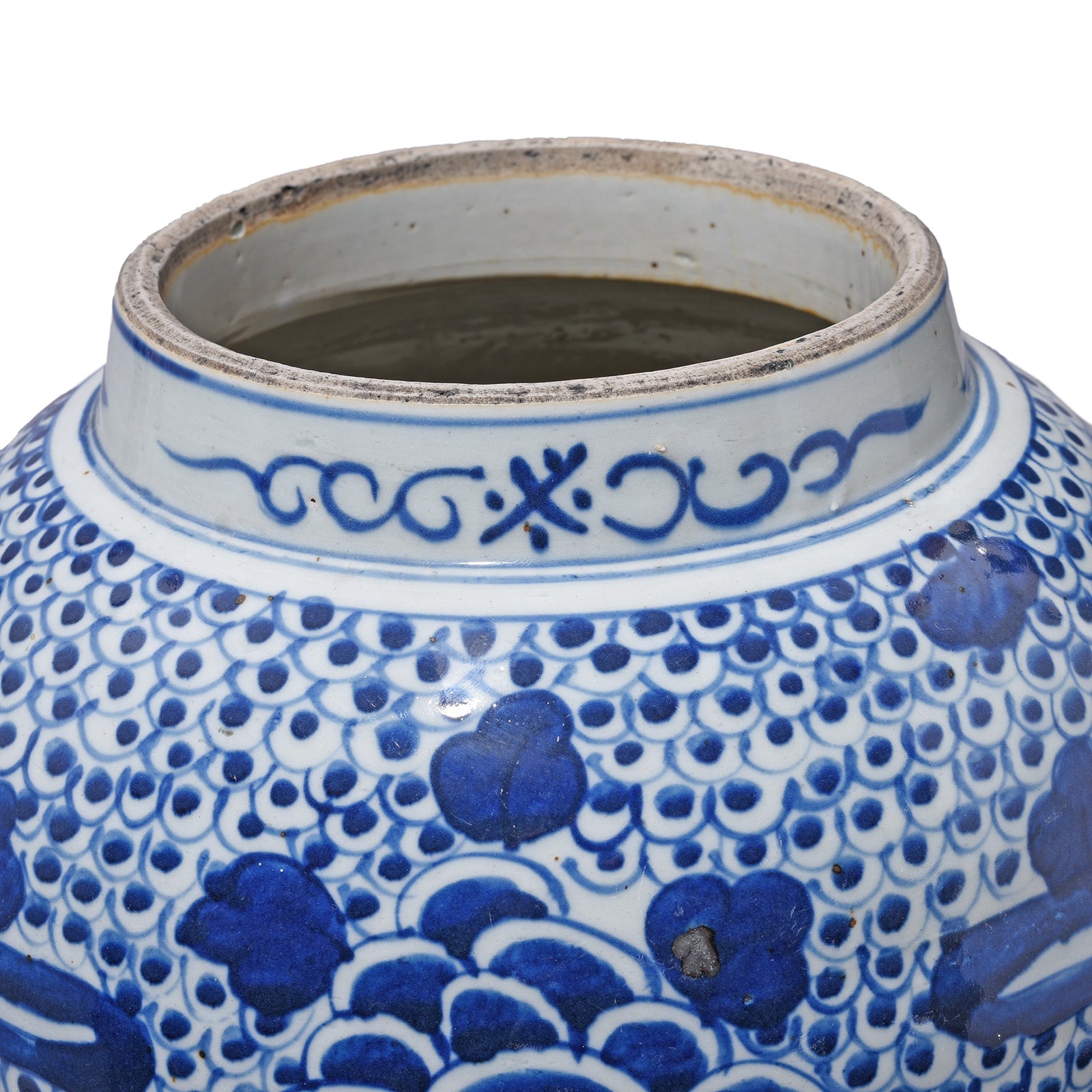 Porcelain Vase With Blue & White Glaze