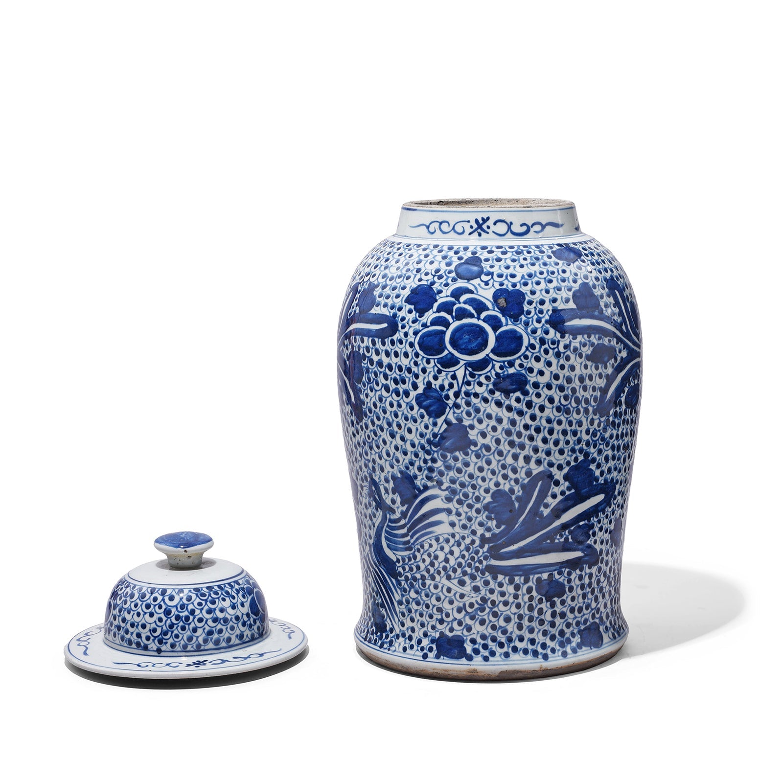 Porcelain Vase With Blue & White Glaze