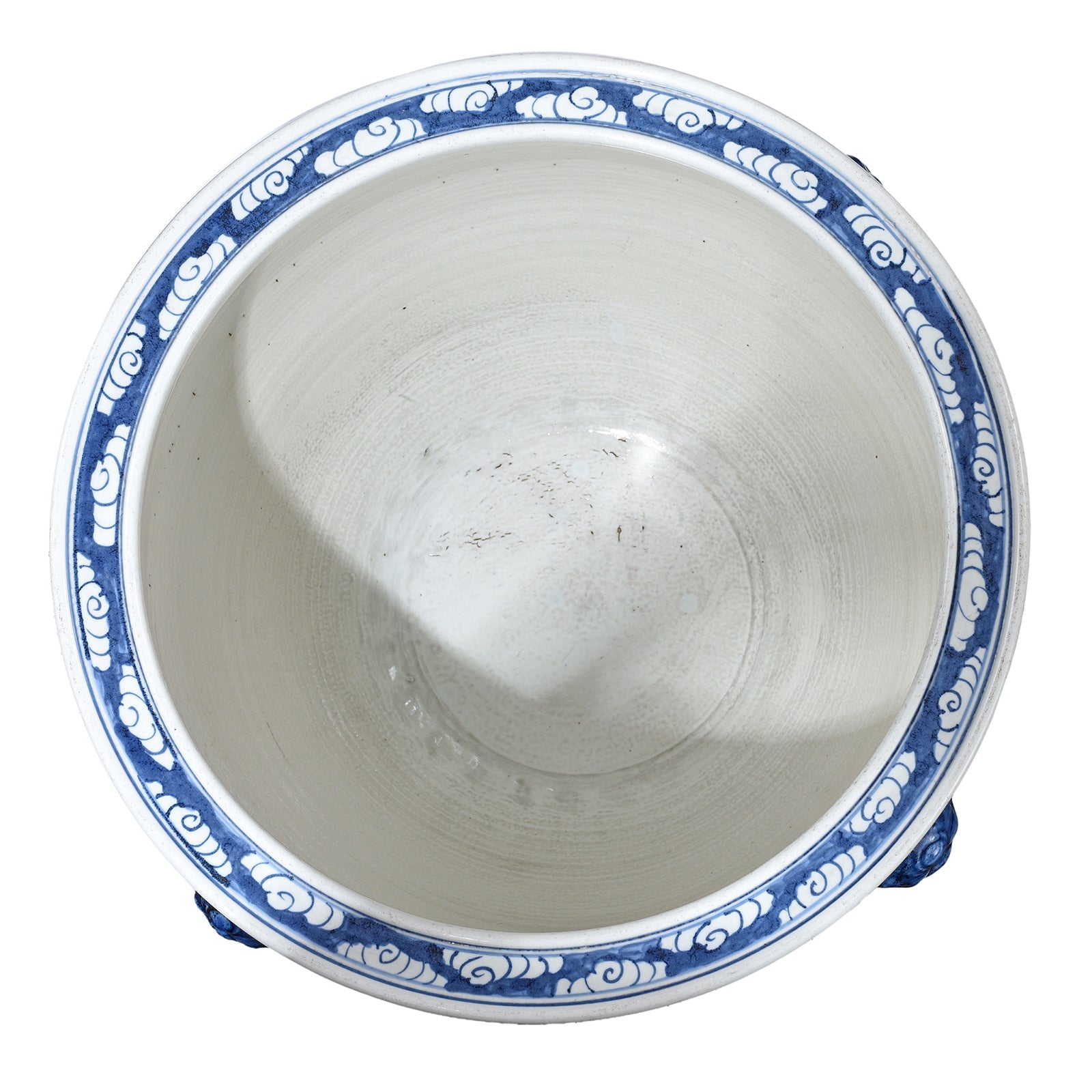 Blue & White Porcelain Fish Bowl Planter - Dragon