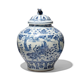 Blue & White Porcelain Baluster Jar - Story of Guiguzi