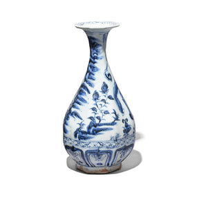 Blue & White Porcelain Vase - Figures in Tradtional Dress