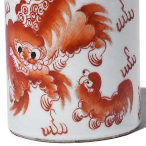 Porcelain Calligraphy Brush Pot - Foo Dog