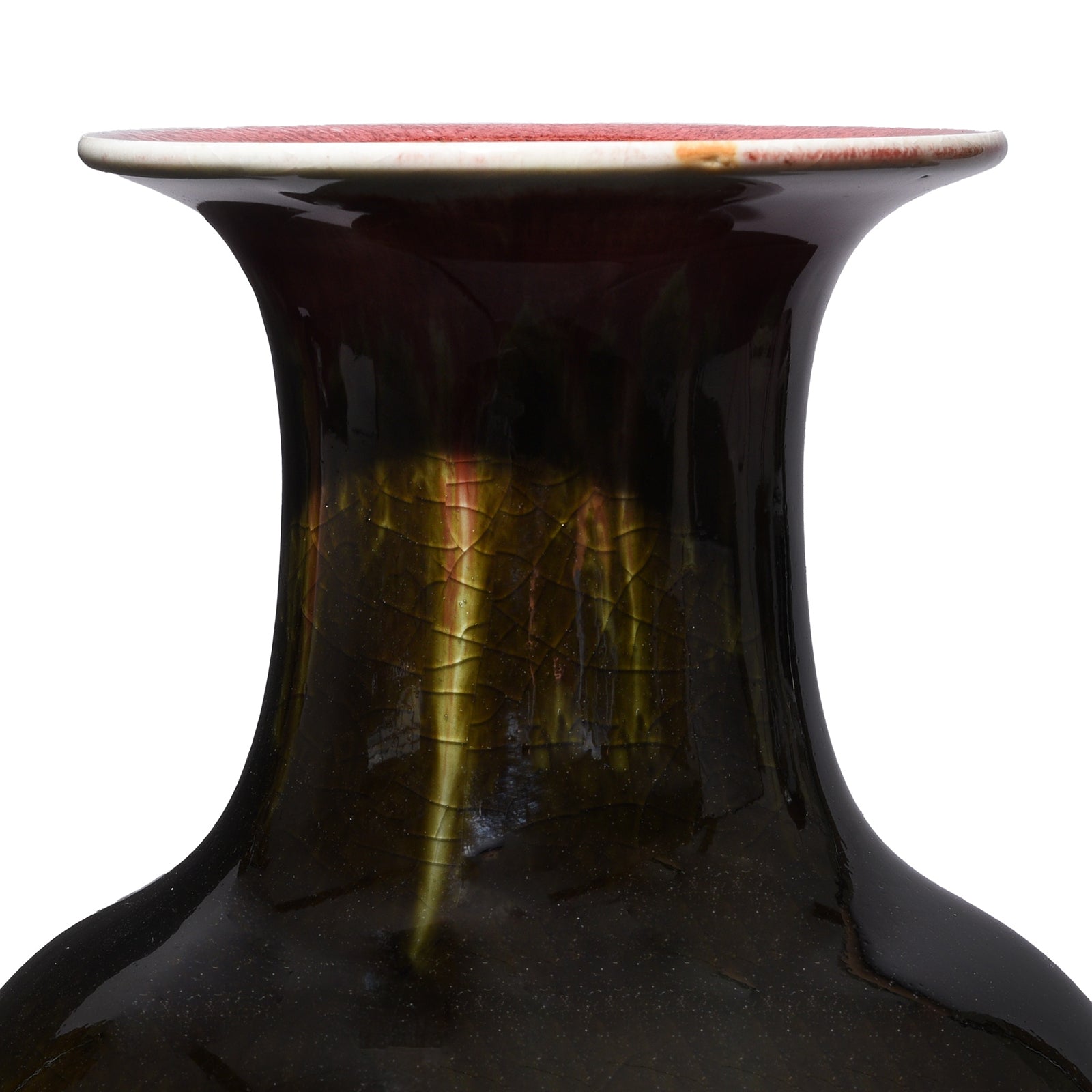 Yaobian Dark Red Flambe Porcelain Fengweizun Vase