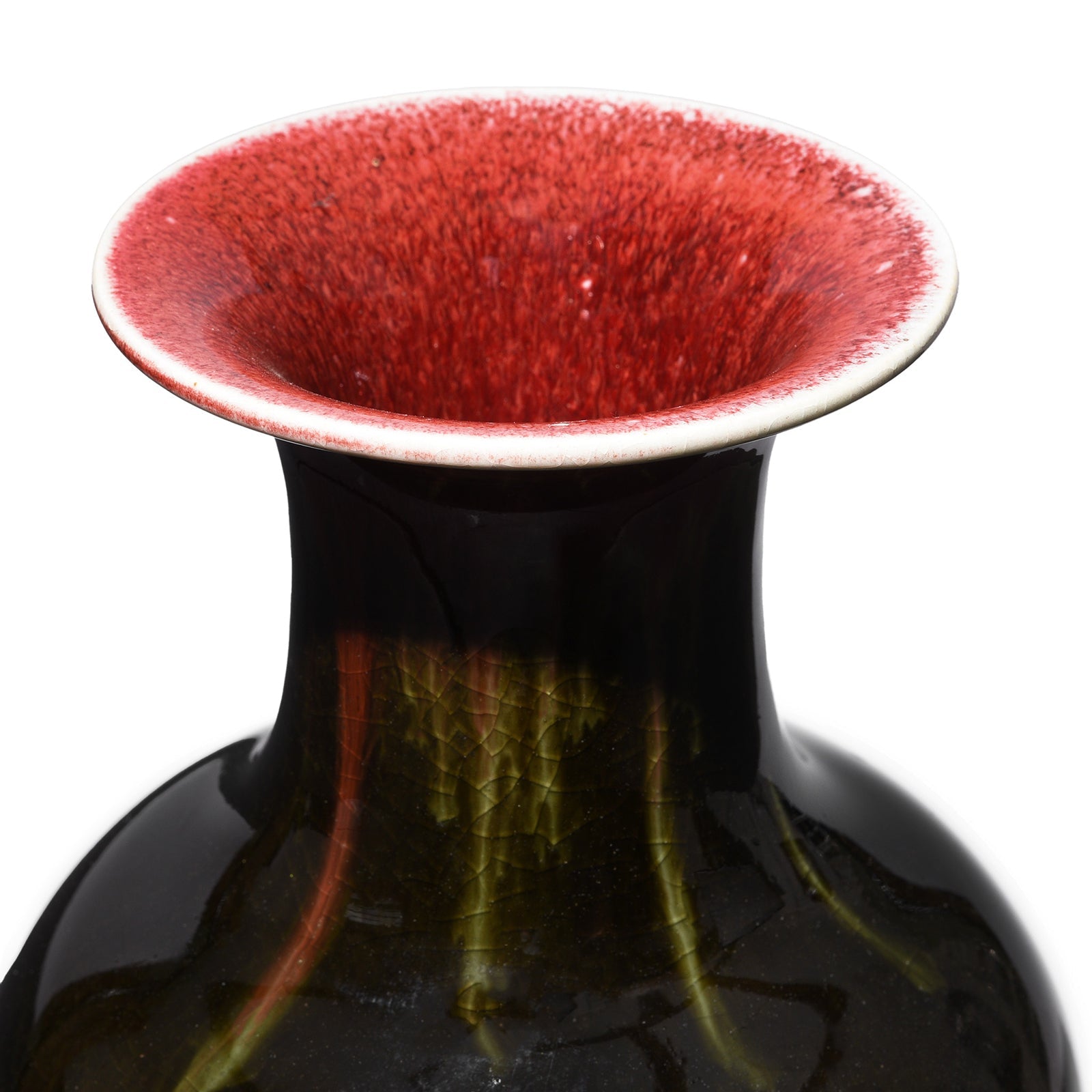 Yaobian Dark Red Flambe Porcelain Fengweizun Vase